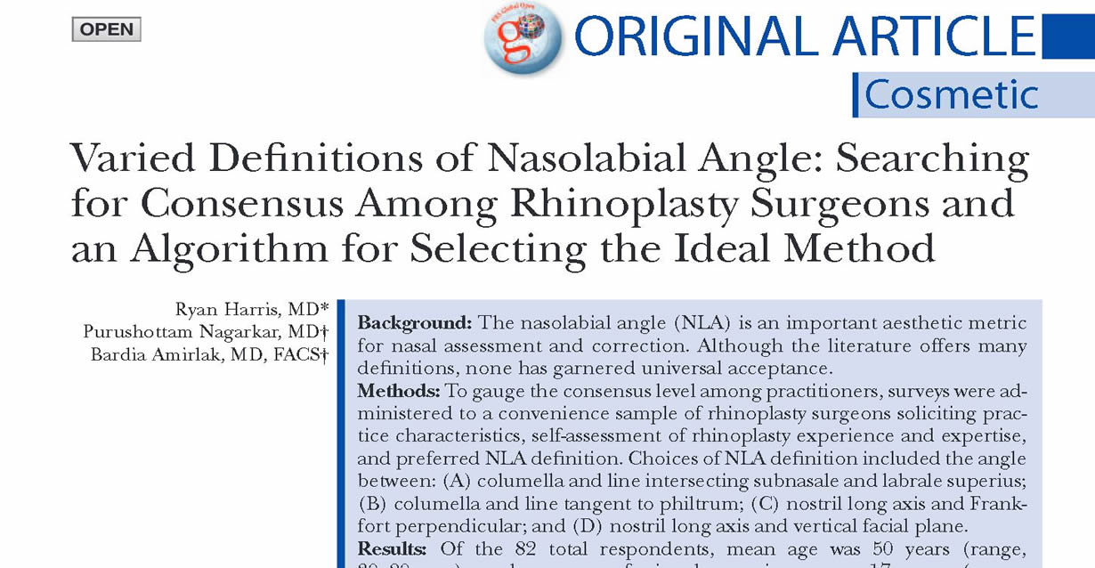 Varied Definitions of Nasolabial Angle: Searching for Consensus Among Rhinoplasty Surgeons and an Algorithm for Selecting the Ideal Method