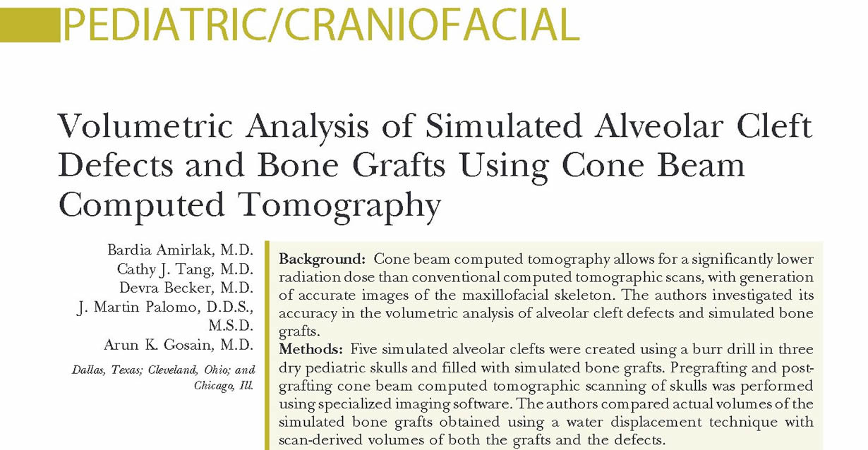 Volumetric analysis of simulated alveolar cleft defects and bone grafts using cone beam computed tomography